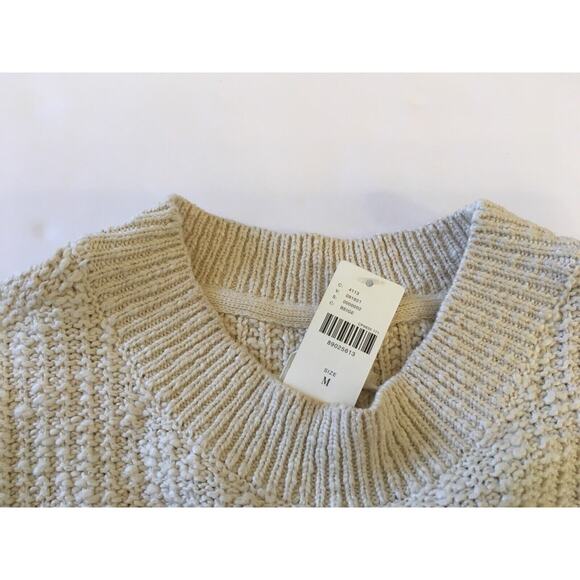 Anthropologie Textured Eyelet Twofer Sweater Vest Top Embroidered Beige Sz M - Picture 12 of 16